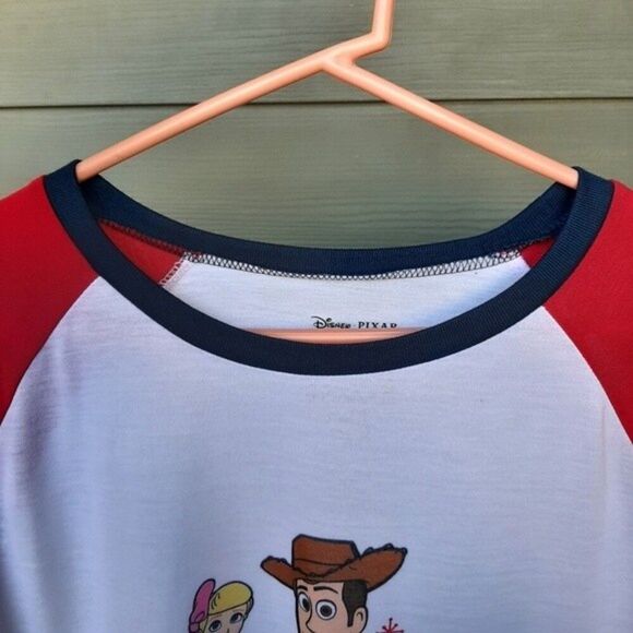 Disney Pixar Toy Story 4 T Shirt Top Raglan Sleeve Toy To the World Size L - Picture 5 of 11